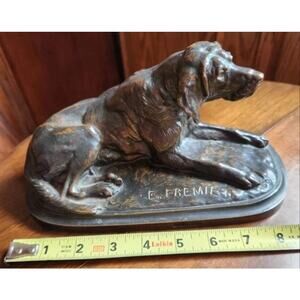 Antique Bronze dog sculpture by Emmanuel Frémiet 6 December 1824